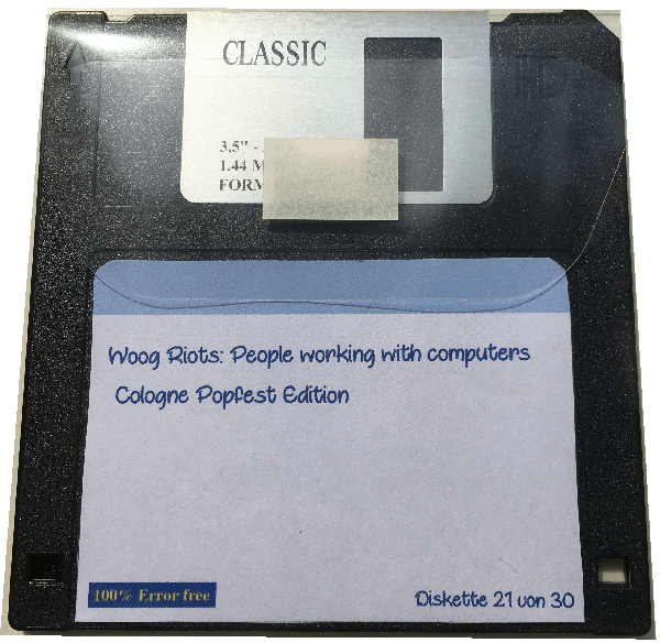 Woog Riots "People working with computers" 3-inch floppy disks